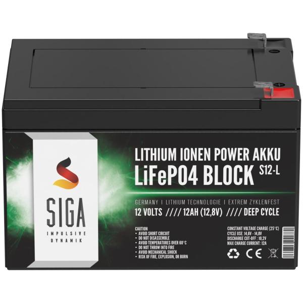 SIGA Lithium Batterie LiFePO4 12Ah 12V